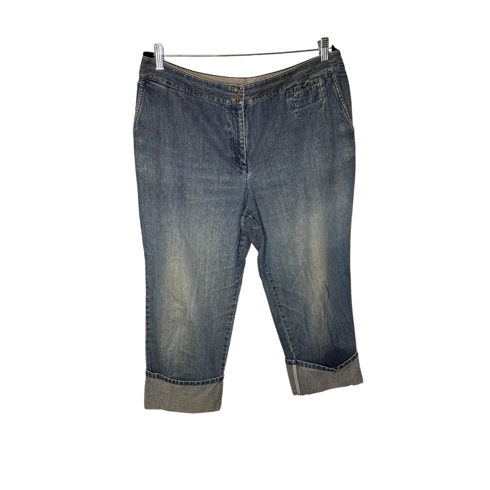J.Jill Denim Blue‎ Capri Pants Womens Size 16 Genuine Fit Below Waist